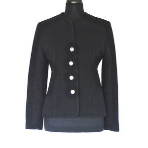 Clans of Scotland Black Wool & Cashmere Blazer With Anchor Buttons - UK